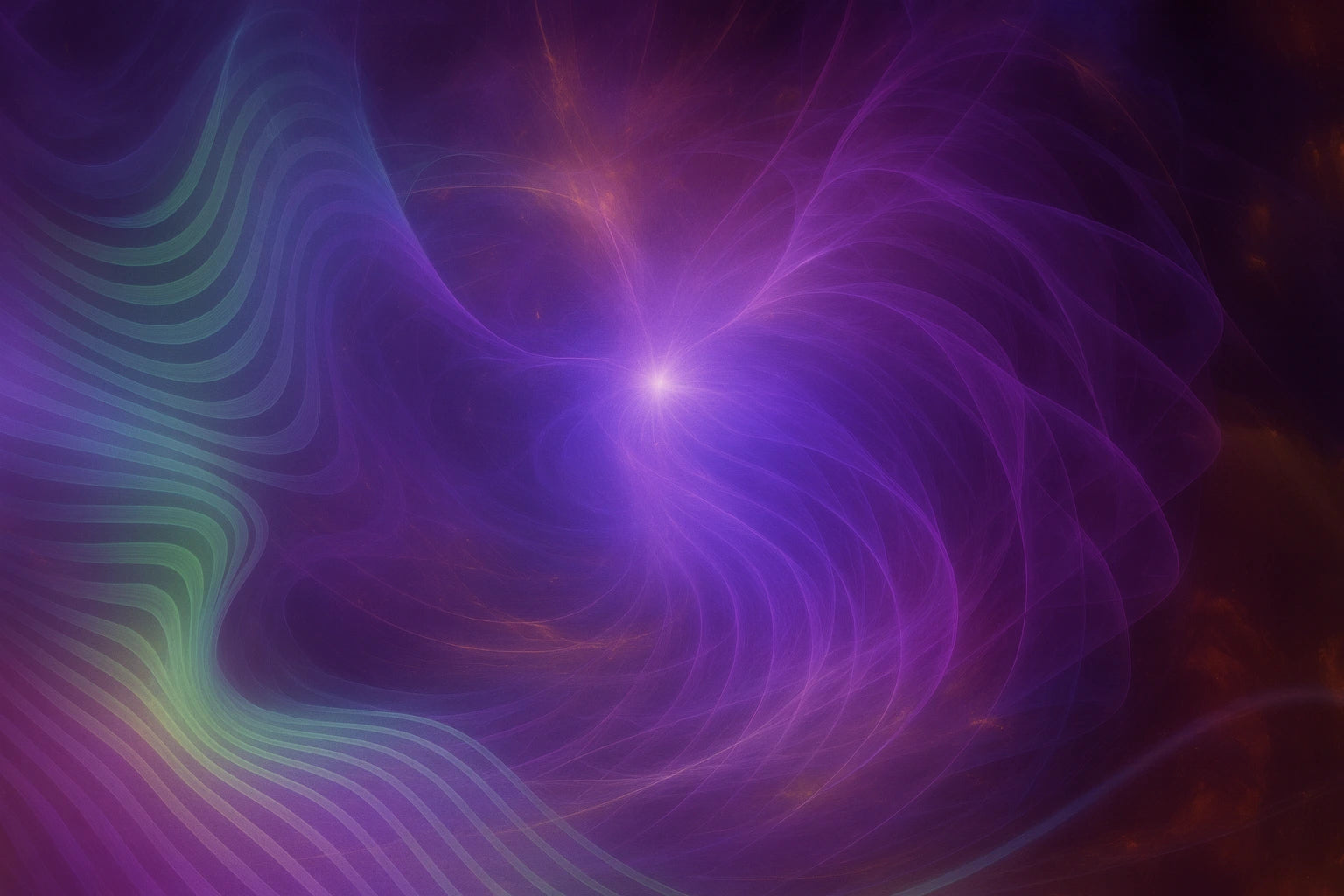 Fondo abstracto en tonos violetas con luz central brillante