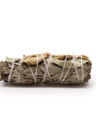 Atado de salvia blanca con eucalipto y jengibre de 10 cm sahumerio natural
