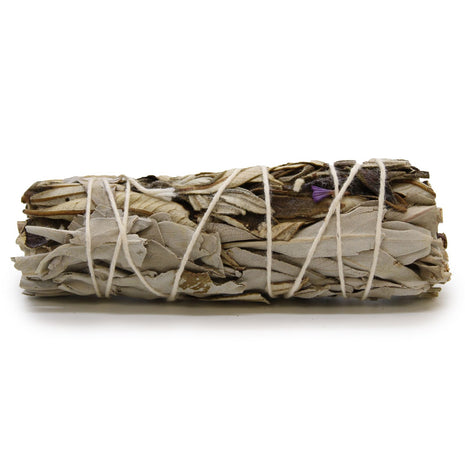 Sahumerio natural de salvia blanca y hierba santa de 10 cm