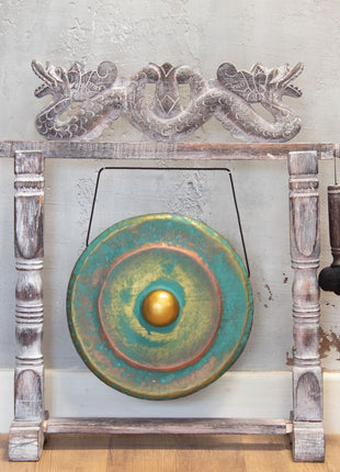 Gong de Meditación Verde con Soporte (35 cm)