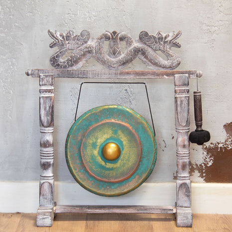 Gong de Meditación Verde con Soporte (35 cm)