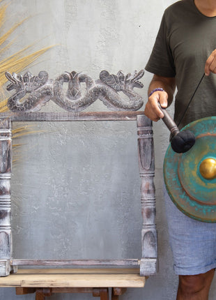 Gong de Meditación Verde con Soporte (35 cm)