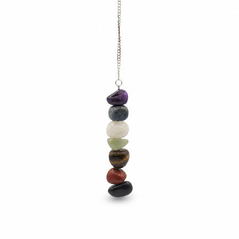 Imagen de Péndulo Siete Chakras de Piedras Pulidas - Lectura numerológica en In Your Path
