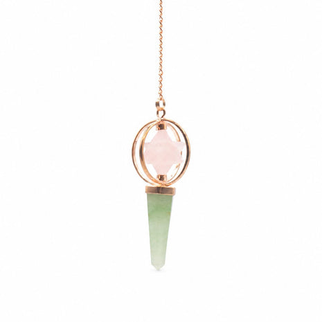Imagen de Péndulo Estrella Merkaba de Cuarzo Rosa y Aventurina Verde - Lectura numerológica en In Your Path
