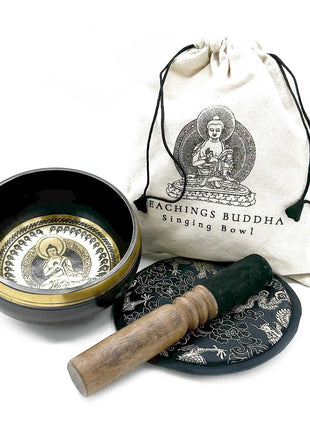 Cuenco Tibetano Enseñanzas de Buda Grabado a Mano (14 cm)