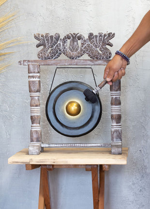 Gong de Meditación Negro con Soporte (25 cm)