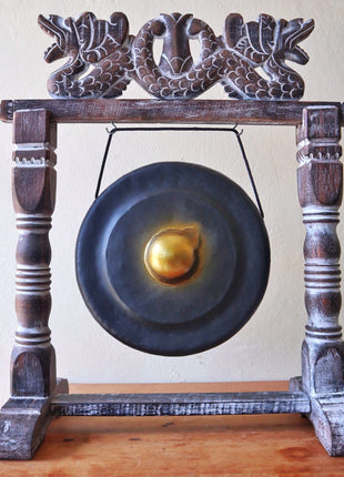 Gong de Meditación Negro con Soporte (25 cm)