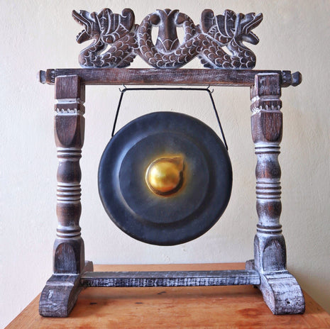 Gong de Meditación Negro con Soporte (25 cm)