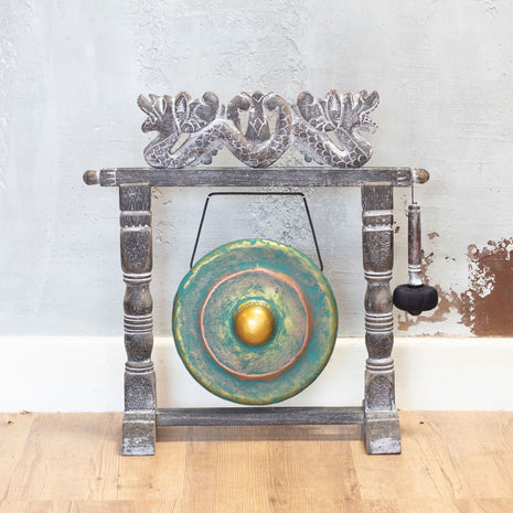 Gong de Meditación Verde con Soporte (25 cm)