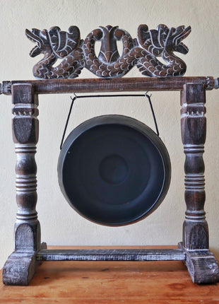 Gong de Meditación Negro con Soporte (25 cm)