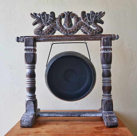Gong de Meditación Negro con Soporte (25 cm)
