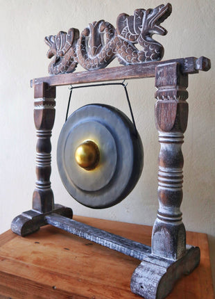 Gong de Meditación Negro con Soporte (25 cm)