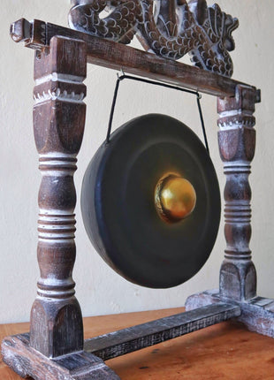 Gong de Meditación Negro con Soporte (25 cm)