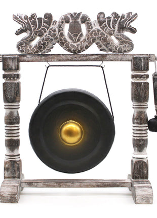 Gong de Meditación Negro con Soporte (25 cm)