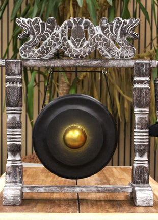Gong de Meditación Negro con Soporte (25 cm)