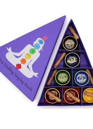 Set de Cuencos Tibetanos Pirámide de Chakras