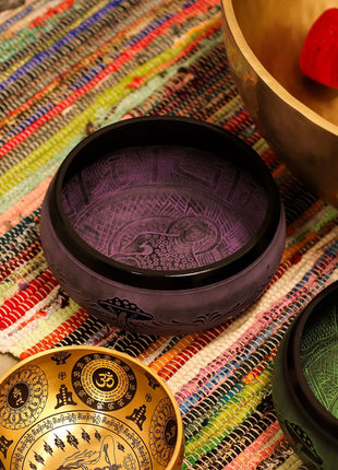Cuenco Tibetano Purple Haze en Forma de Hongo (23 cm)