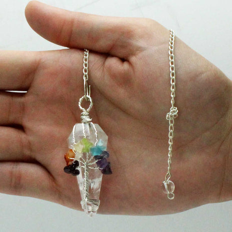 Imagen de Péndulo de Cuarzo Roca Siete Chakras - Lectura numerológica en In Your Path