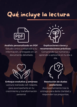 Lectura numerológica personalizada en PDF con recomendaciones y acompañamiento