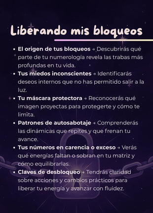 Imagen de Liberando mis bloqueos – Lectura Numerológica - Lectura numerológica en In Your Path