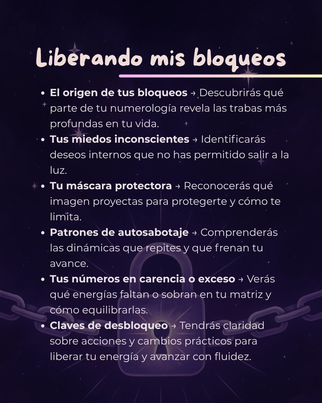 Imagen de Liberando mis bloqueos - Lectura numerológica en In Your Path