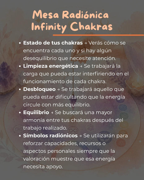 Imagen de Mesa Radiónica Infinity Chakras - Lectura numerológica en In Your Path
