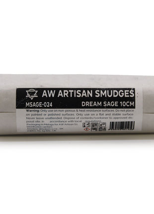 Atado de salvia soñolienta 10 cm con etiqueta AW Artisan Smudges