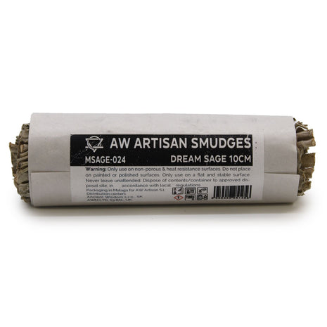 Atado de salvia soñolienta 10 cm con etiqueta AW Artisan Smudges