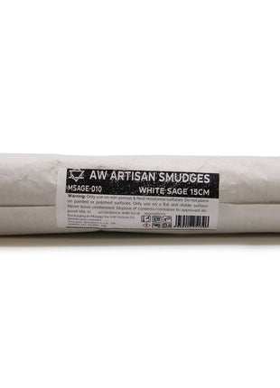 Atado de salvia blanca natural de 15 cm con envoltorio protector para limpieza energética y sahumerios