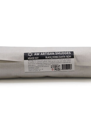 Atado de salvia negra natural de 15 cm con envoltorio protector para limpieza energética y sahumerios