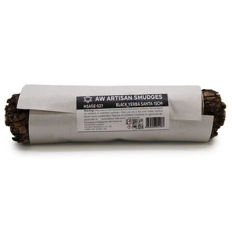 Atado de salvia negra natural de 15 cm con envoltorio protector para limpieza energética y sahumerios